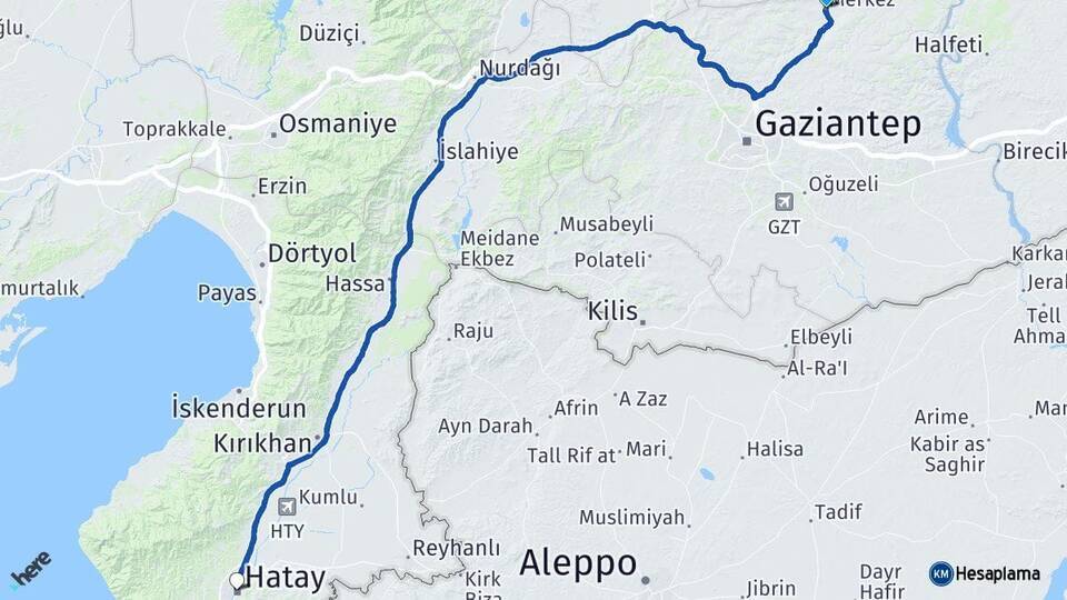 Yavuzeli Hatay Arası Kaç Km - Yol Tarifi