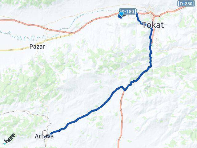 Gaziosmanpaşa Üniversitesi Artova Arası Kaç Km - Yol Tarifi