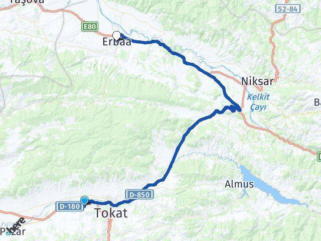 Gaziosmanpaşa Üniversitesi Erbaa Arası Kaç Km - Yol Tarifi