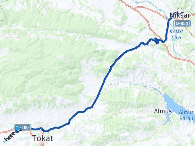 Gaziosmanpaşa Üniversitesi Niksar Arası Kaç Km - Yol Tarifi