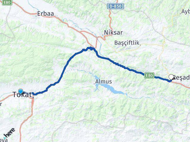Gaziosmanpaşa Üniversitesi Reşadiye Arası Kaç Km - Yol Tarifi