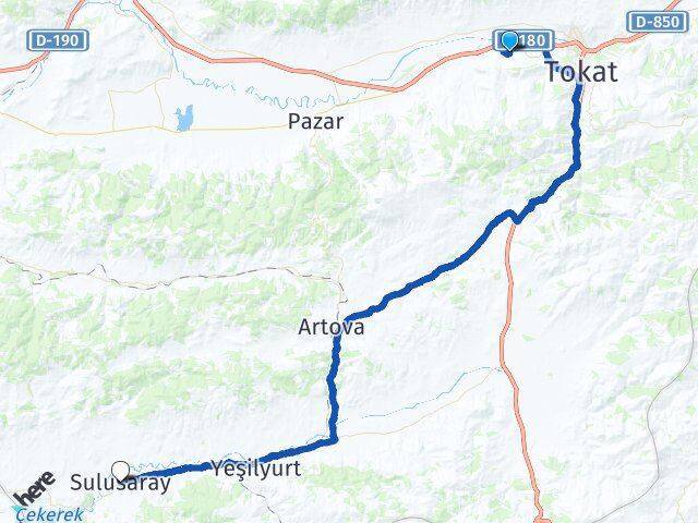 Gaziosmanpaşa Üniversitesi Sulusaray Arası Kaç Km - Yol Tarifi