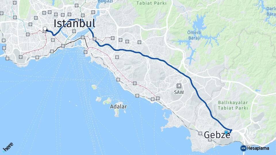 Gebze Otogarı Esenler Otogarı Arası Kaç Km - Yol Tarifi