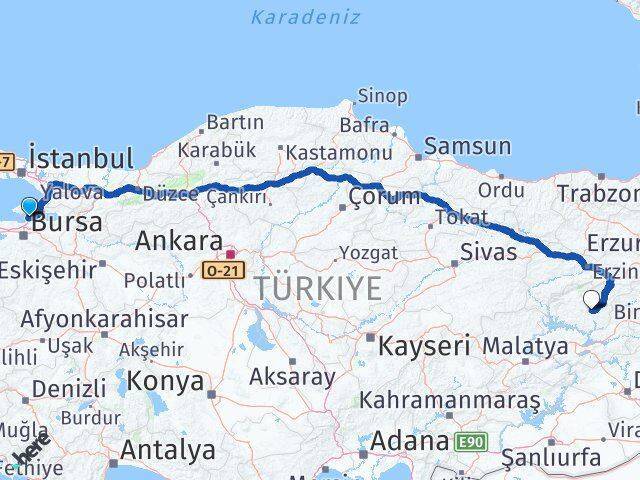 Gemlik İDO Feribot İskelesi Tunceli Arası Kaç Km - Yol Tarifi