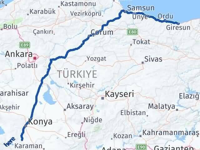 Giresun Akören Arası Kaç Km - Yol Tarifi
