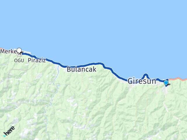 Aksu Ordu Giresun Havalimanı Arası Kaç Km - Yol Tarifi