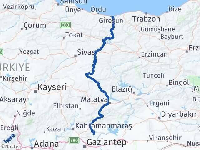 Giresun Araban Arası Kaç Km - Yol Tarifi