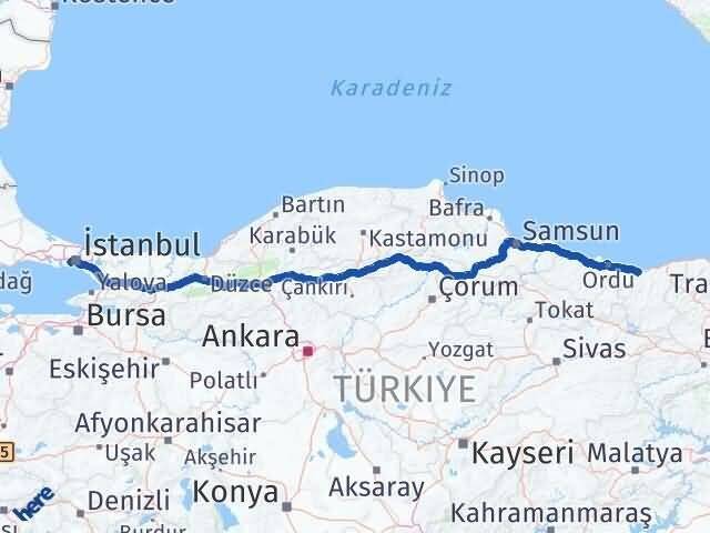 Giresun Bayrampaşa İstanbul Arası Kaç Km - Yol Haritası