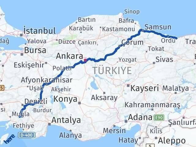 Giresun Beyağaç Denizli Arası Kaç Km - Yol Haritası