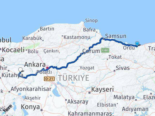 Giresun Beylikova Arası Kaç Km - Yol Tarifi