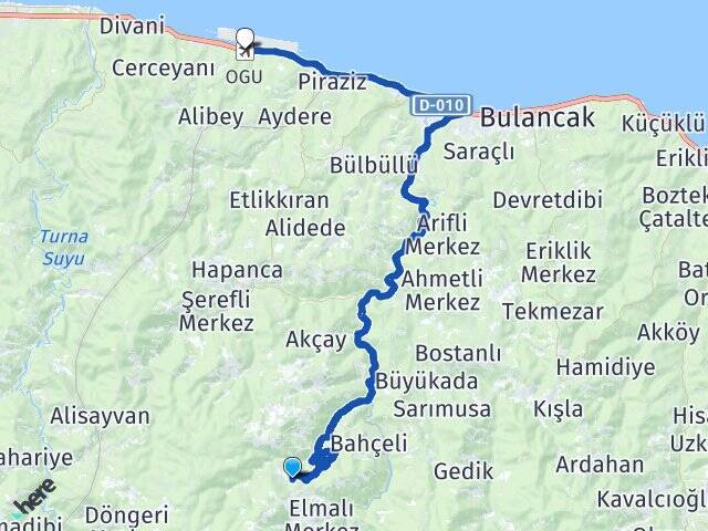 Karaağaç Ordu Giresun Havalimanı Arası Kaç Km - Yol Tarifi