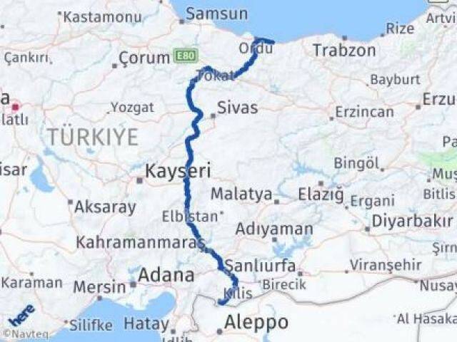 Giresun Bulancak Kilis Arası Kaç Km - Yol Haritası