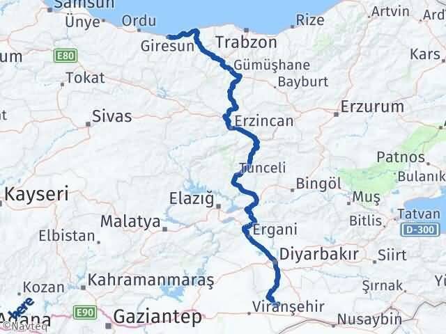 Giresun Derik Mardin Arası Kaç Km - Yol Haritası