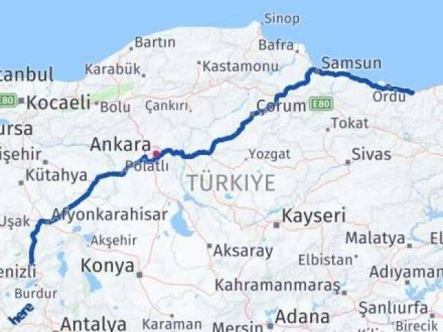 Giresun Dinar Afyonkarahisar Arası Kaç Km - Yol Haritası