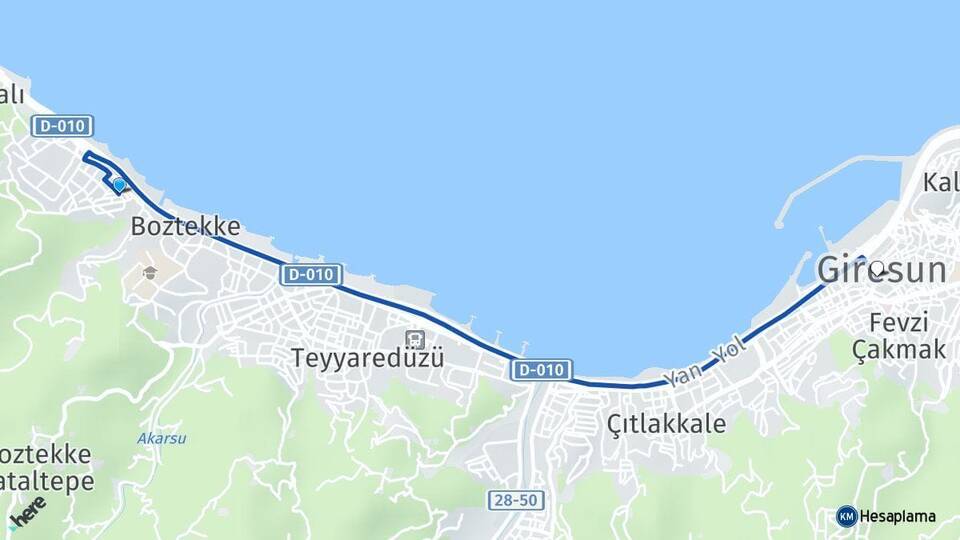 Erikliman Giresun Arası Kaç Km - Yol Tarifi
