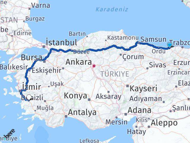 Giresun Espiye Aydın Arası Kaç Km - Yol Haritası