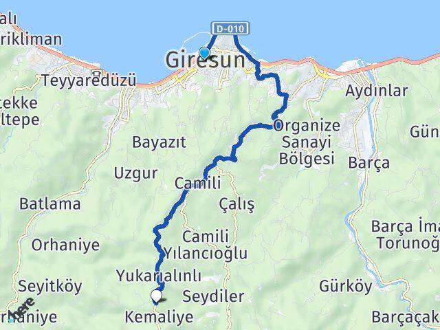 Giresun Evrenköy Arası Kaç Km - Yol Haritası