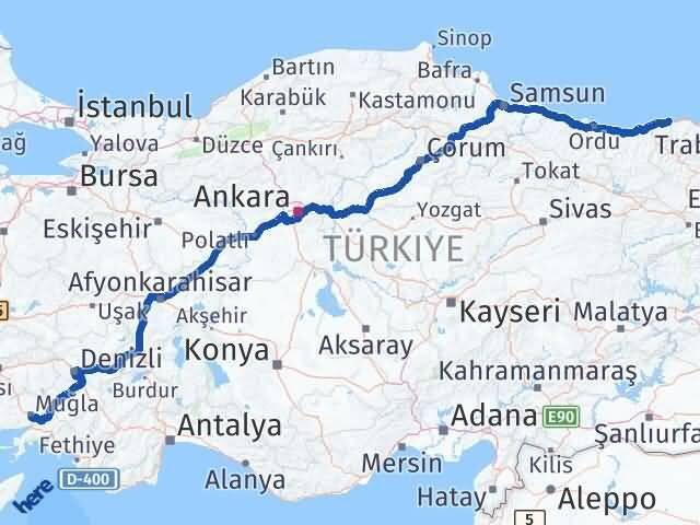 Eynesil Muğla Arası Kaç Km - Yol Tarifi