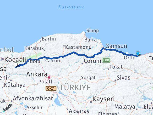 Giresun Göynük Arası Kaç Km - Yol Tarifi