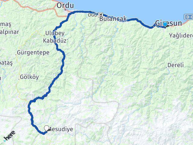 Aydınlar Mesudiye Arası Kaç Km - Yol Tarifi