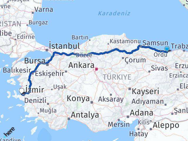 Giresun Narlıdere Arası Kaç Km - Yol Tarifi
