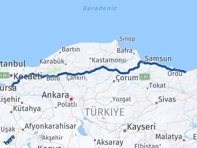 Giresun Osmaneli Bilecik Arası Kaç Km - Yol Haritası