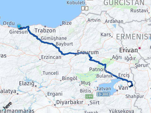 Giresun Özalp Arası Kaç Km - Yol Tarifi