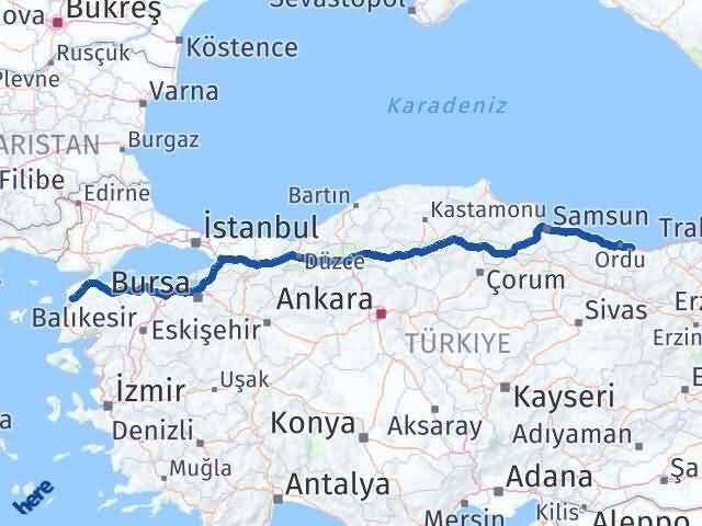 Piraziz Çanakkale Arası Kaç Km - Yol Tarifi