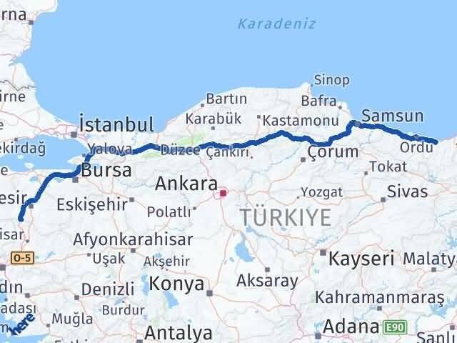 Giresun Savaştepe Balıkesir Arası Kaç Km - Yol Haritası