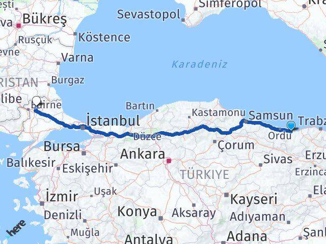 Giresun Süloğlu Arası Kaç Km - Yol Tarifi