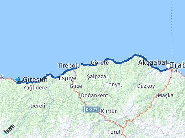 Teyyaredüzü Trabzon Arası Kaç Km - Yol Tarifi