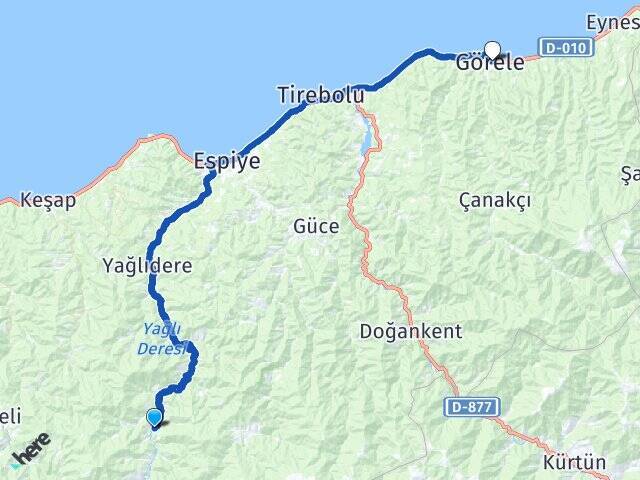 Kozbükü Görele Arası Kaç Km - Yol Tarifi
