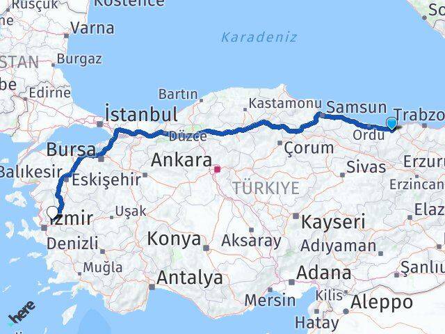 Yağlıdere Manisa Arası Kaç Km - Yol Tarifi