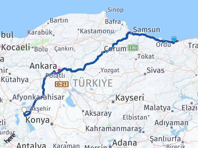 Giresun Yalvaç Isparta Arası Kaç Km - Yol Haritası