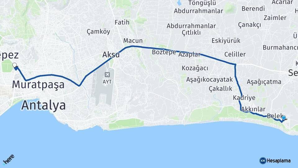 Granada Luxury Belek Antalya Otogarı Arası Kaç Km - Yol Tarifi