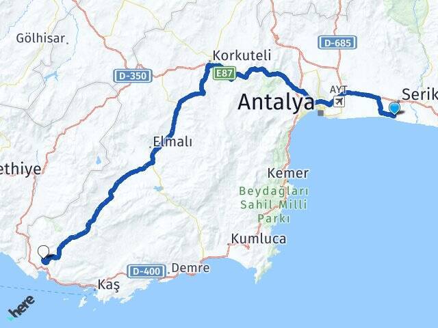 Granada Luxury Belek Üzümlü Arası Kaç Km - Yol Tarifi