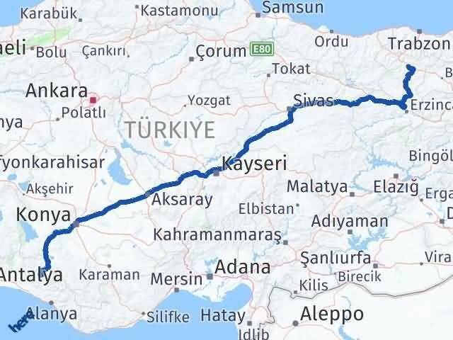 Gümüşhane Akseki Antalya Arası Kaç Km - Yol Haritası