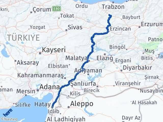 Gümüşhane Antakya Hatay Arası Kaç Km - Yol Haritası
