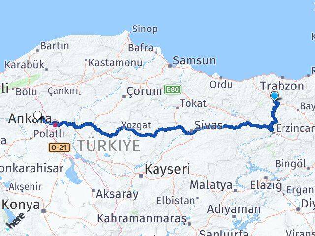 Gümüşhane Ayaş Ankara Arası Kaç Km - Yol Haritası