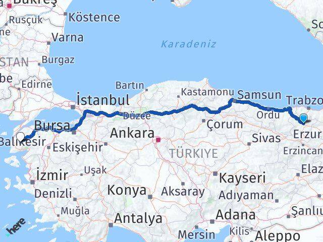 Gümüşhane Bayramiç Çanakkale Arası Kaç Km - Yol Haritası