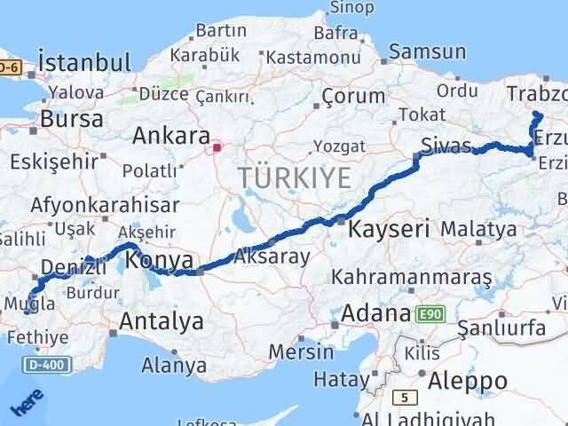 Gümüşhane Beyağaç Denizli Arası Kaç Km - Yol Haritası