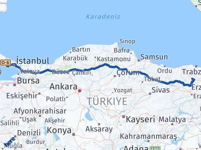 Gümüşhane Büyükçekmece İstanbul Arası Kaç Km - Yol Haritası