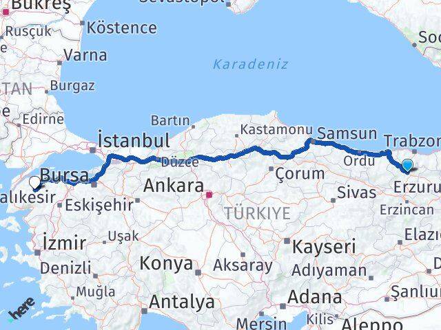 Gümüşhane Çan Çanakkale Arası Kaç Km - Yol Haritası