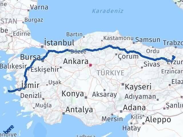 Gümüşhane Çeşme İzmir Arası Kaç Km - Yol Haritası