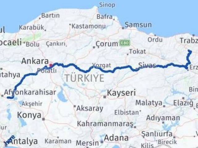 Gümüşhane Çobanlar Afyonkarahisar Arası Kaç Km - Yol Haritası