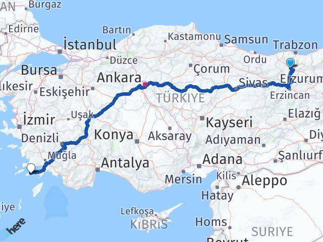 Gümüşhane Datça Muğla Arası Kaç Km - Yol Haritası