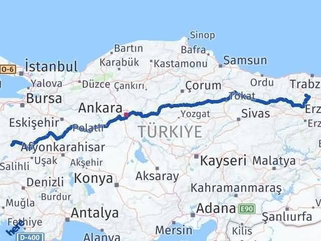 Gümüşhane Demirci Manisa Arası Kaç Km - Yol Haritası