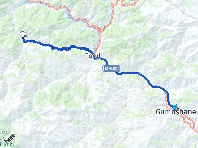 Gümüşhane Demirkapı Torul Arası Kaç Km - Yol Haritası