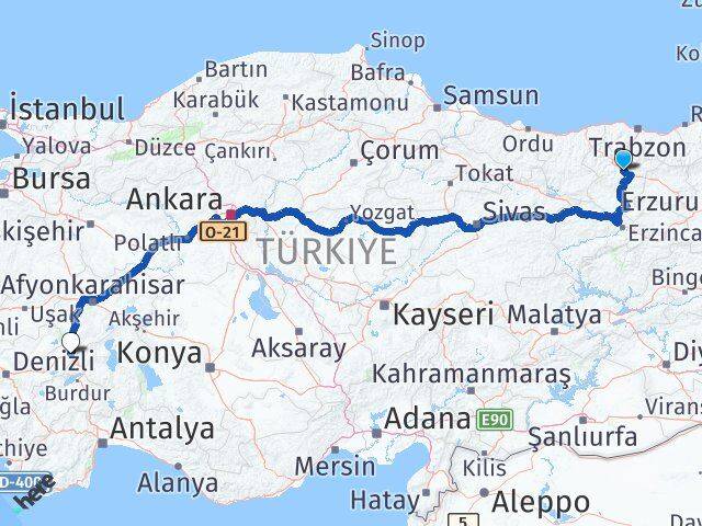 Gümüşhane Dinar Afyonkarahisar Arası Kaç Km - Yol Haritası