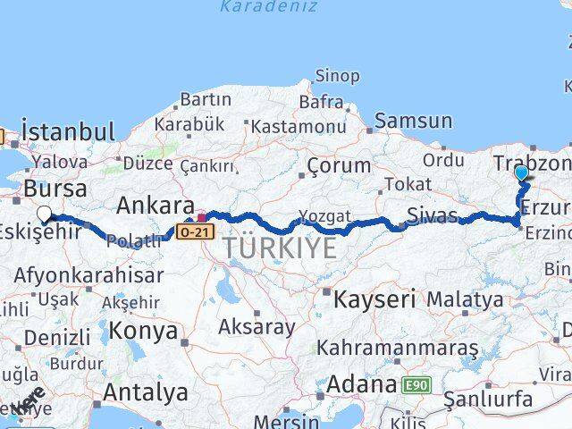 Gümüşhane Domaniç Kütahya Arası Kaç Km - Yol Haritası